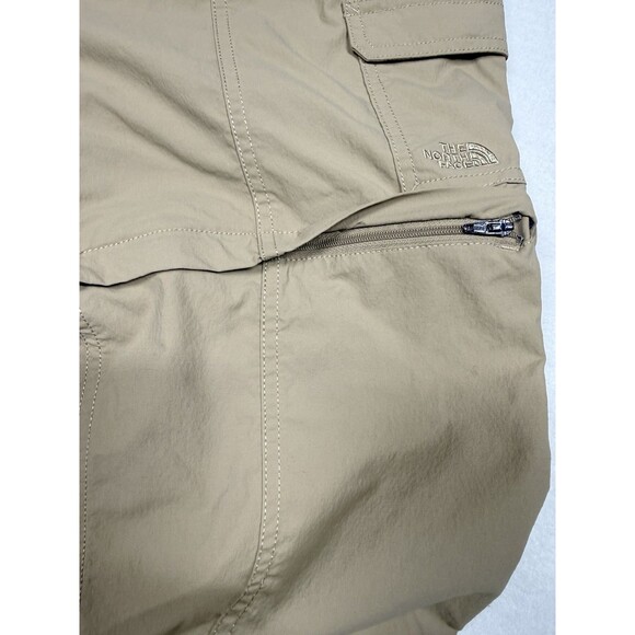 North Face Hiking Pants Convertible Zip Off Shorts Tan Khaki Women's Size 8 - Picture 6 of 7